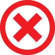 red delete icon circle vector . remove  , close, cancel and incorrect icon