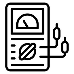 Poster - voltmeter vector line icon