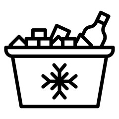 Canvas Print - Ice Bucket Vector Line Icon