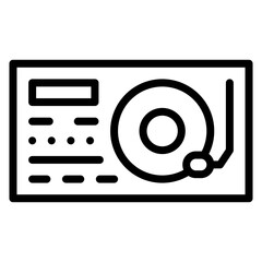 Canvas Print - Turntable Vector Line Icon