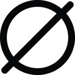 slashed zero icon symbol in mathematics . null set . empty set . vector illustration