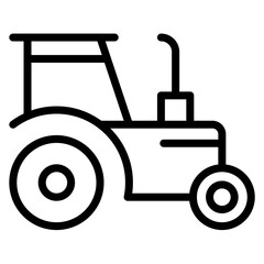 Canvas Print - Tractor Vector Line Icon