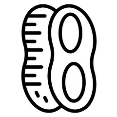 Sticker - Peanut Vector Line Icon