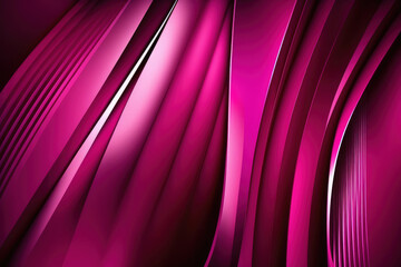 Wall Mural - Abstract fuchsia colored background, purple colored lines and waves with light and shadow. Generative AI