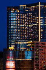 Wall Mural - The night scene of office building with lights