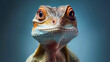 Portrait of beautiful lizard face, colorful illustration, Generative AI