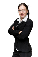 Wall Mural - successful businesswoman standing on white background