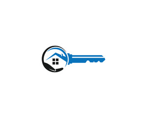 Sticker - Key or House Modern, Simple And Clean Design. Set Of Key House Vector Logo Template. Real Estate,