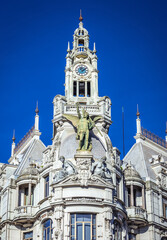 Poster - Historic building on Liberty Square in Santo Ildefonso area of Porto city, Portugal