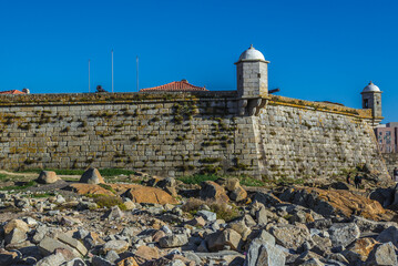 Canvas Print - Fort of Sao Francisco do Queijo in Nevogilde area of Porto, Portugal