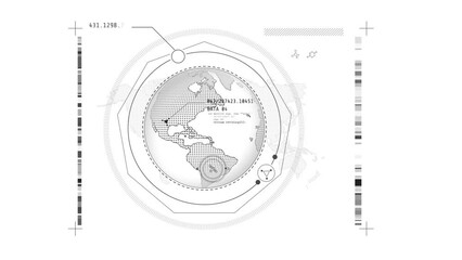 Wall Mural - hud element - planet earth with data infographics.