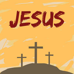 Wall Mural - Three crosses, Jesus, Silhouette, Vector Tshirt Design
