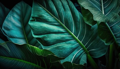Wall Mural - image detail for: xanthosoma leaves generative ai