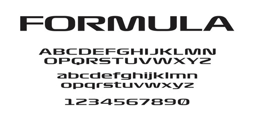 Sport Modern Formula grand prix race Italic Alphabet Font icon logo sign symbol Typography urban style fonts technology digital movie graphic design vector illustration black white background