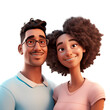 © Talita - Ilustração 3d de casal de namorados felizes