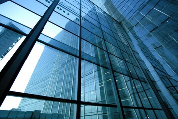 Wall Mural - skyscraper with a modern architecture design and glass facade generative ai