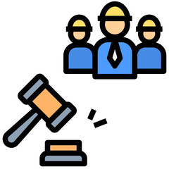 Wall Mural - labor law filled outline style icon