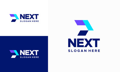 Wall Mural - modern next logo designs concept vector, arrow logo designs concept
