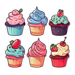 set of cupcakes