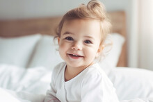 Portrait Of Happy Cute Baby, Generative Ai.