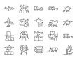 Air freight icon set. It included the shipping, plane, container, flight, cargo, and more icons.
