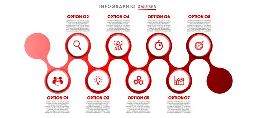 Business concept with infographic design 8 options.