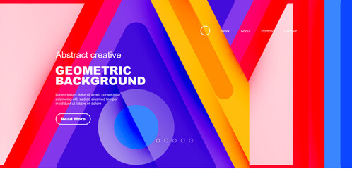 Minimal landing page, geometric shapes. Business or technology design for wallpaper, banner, background, landing page, wall art, invitation, prints