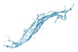 Flowing water splash isolated