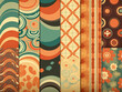 70's Retro Seamless Pattern. 60s and 70s Aesthetic Style. Generative AI