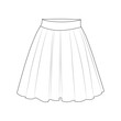 Skirt sketch illustration on white background