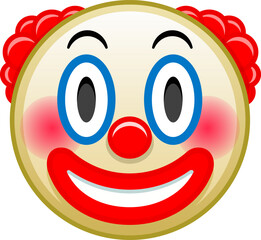 Poster - Top quality emoticon. Circus clown emoji. Emoticon with red nose, funny face. emoticon. Popular element. Detailed emoji icon from the Telegram app.