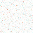 Seamless pattern with colorful confetti on white. Abstract terrazzo marble vector background