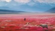 © mnlbnt - Alien-like valley full of red flowers