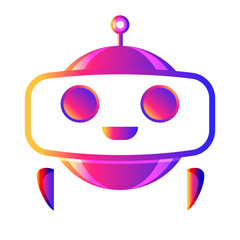 Wall Mural - Chat bot robot vector colorful style isolated on white background for virtual assistant icon, talk bubble speech icon, digital marketing, chat app, ai, artificial intelligence. Vector 10 eps
