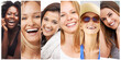 © Thurstan Hinrichsen/peopleimages.com - Woman, collage and face, diversity with smile for international and different race. Portrait, global female and banner with skincare for natural beauty are together with happiness around the world.