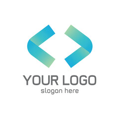 modern logos of code for coding, programming gradient logo template
