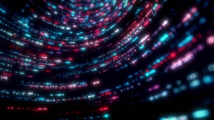 Wall Mural - This is a stock motion graphic that shows multi-colored streams of light from particles.