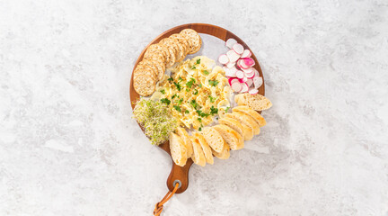 Wall Mural - butter board with vegetables and bread