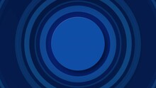 Abstract Blue Circular Round Frame Background With Concentric Circles Motion Graphics Seamless Looping Animation