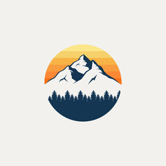 Wall Mural - Mountain logo vector design template stock illustration