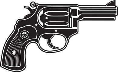 revolver flat vector illustration, revolver vector illustration on isolated white background