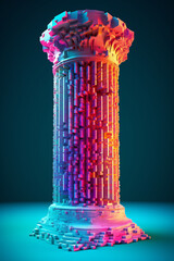 Poster -  depicting an innovative and futuristic interpretation of a Greek column, pushing the boundaries of architectural design.  Generative AI technology.
