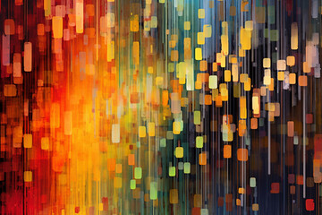 Leinwandbilder - the concept of data storage and retrieval, featuring bold brushstrokes and vibrant colors to evoke the dynamic nature of database servers.  Generative AI technology.