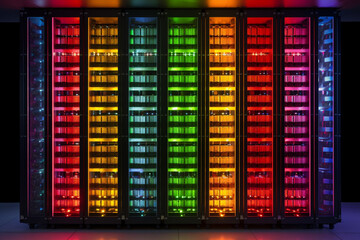 Leinwandbilder - A digital visualization of a database server cluster, demonstrating the distributed nature of data processing and the seamless failover Generative AI technology.