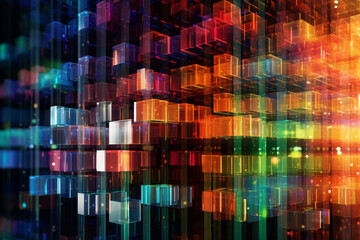 Leinwandbilder - An abstract digital artwork representing the concept of data transformation and analysis, Generative AI technology.