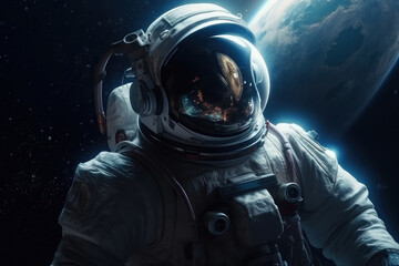 Wall Mural - Astronaut in outer space. AI generative.