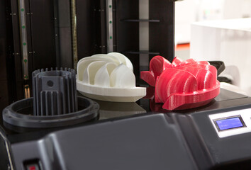 Turbines printed on three dimensional printing machine. 3D printer.