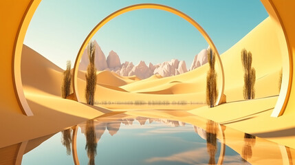 3d Render Abstract Fantastic Desert