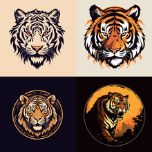 2D Vector Logo Tiger 