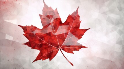 geometric canadian maple leaf, canada day abstract background, generative ai